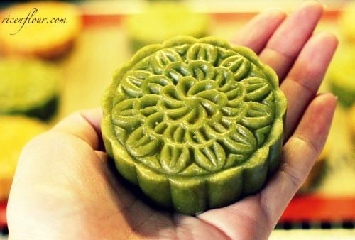 Red Bean Filled Matcha Mooncakes