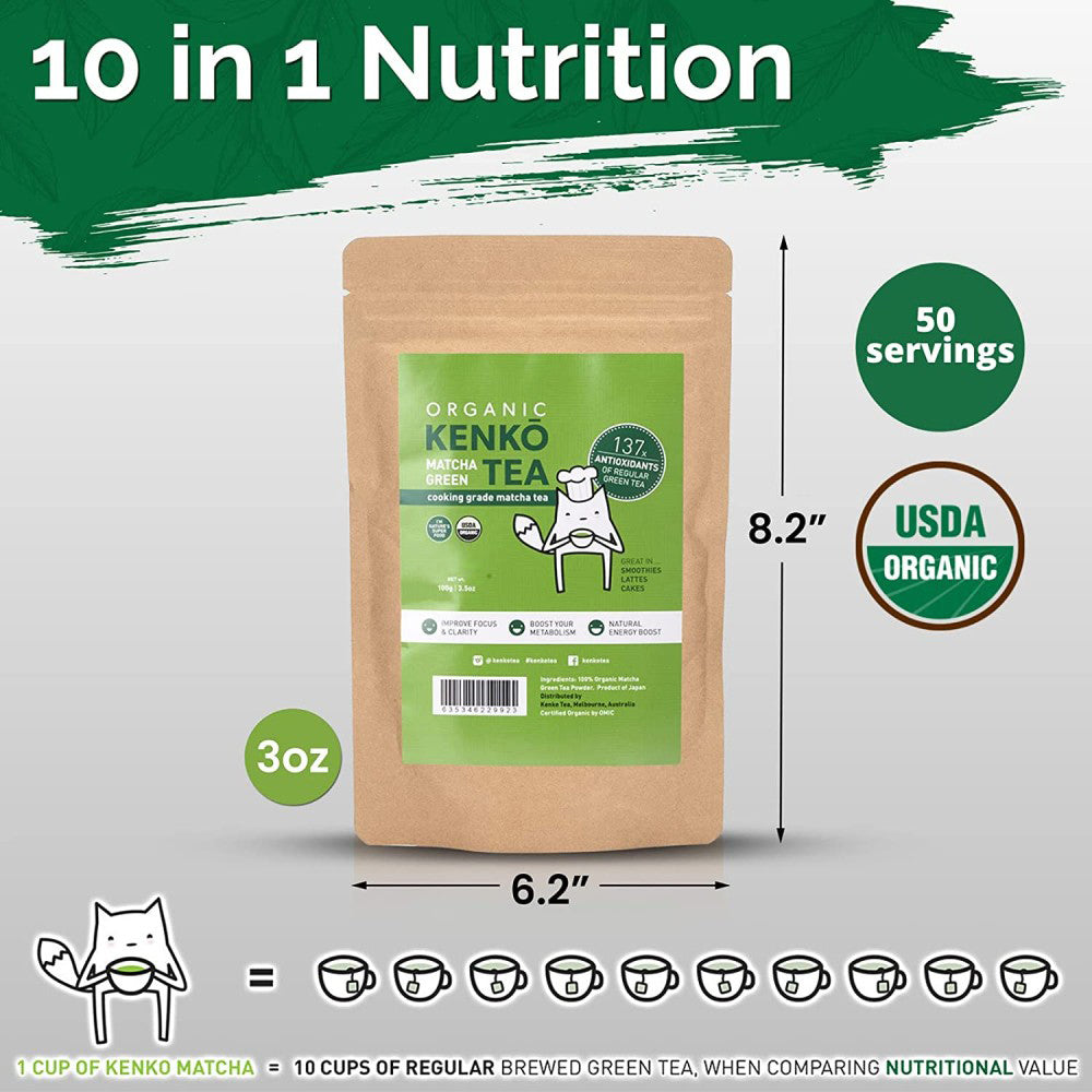 Organic Culinary Grade Matcha Powder - 100g Bag