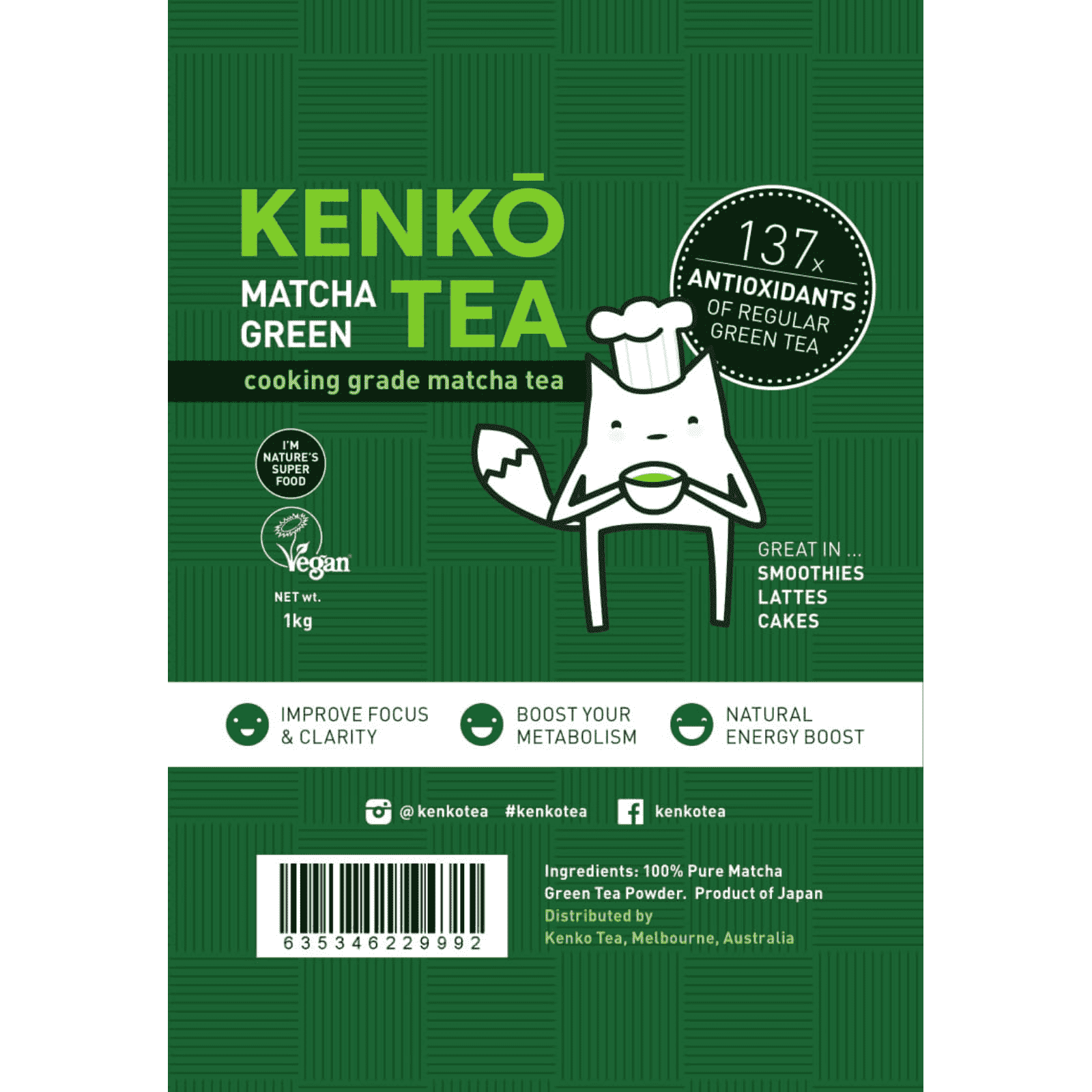 Culinary Grade Matcha Powder - 1kg Bag