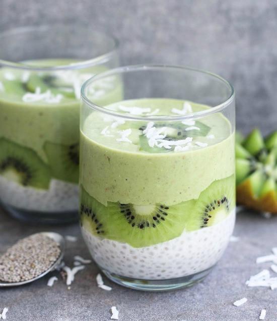 Coconut Chia Matcha Oat Pudding