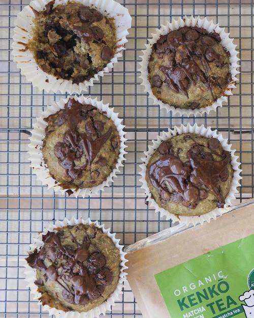 Vegan Matcha Chocolate Chips Muffins