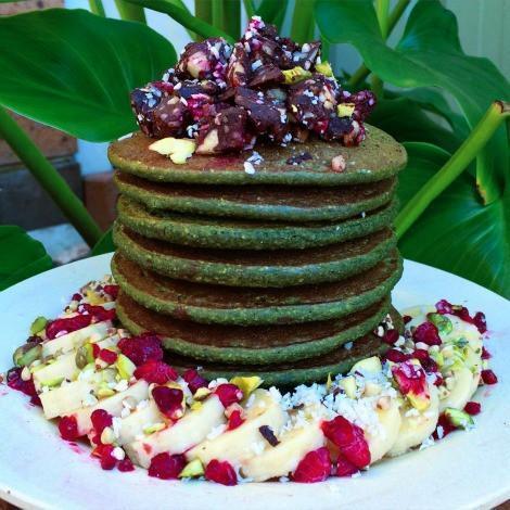 Matcha Vegan Low Fat Pancakes
