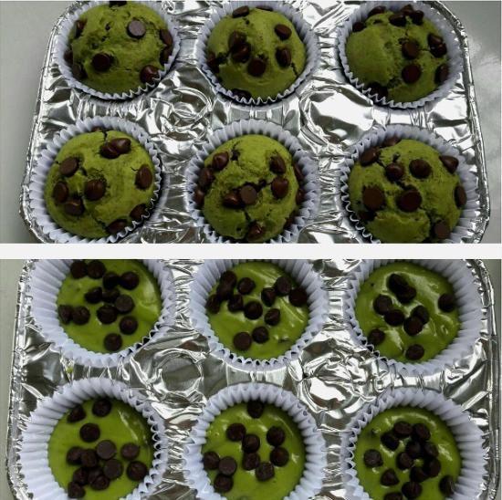 Matcha Green Tea Chocolate Chip Muffins