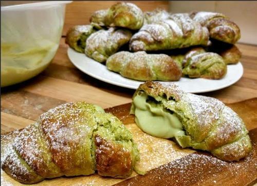 Double Matcha Cream Filling Croissants