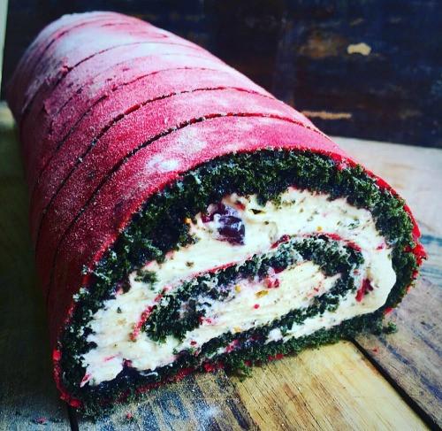 Matcha Cherry Christmas Swiss Roll