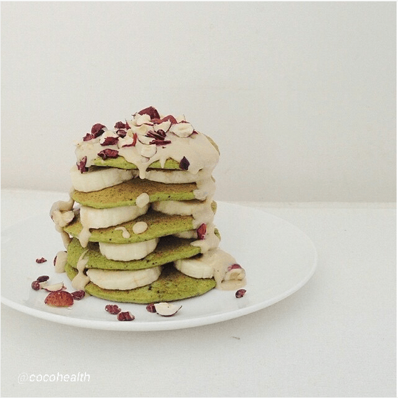 Matcha Homemade Buckwheat Pancakes
