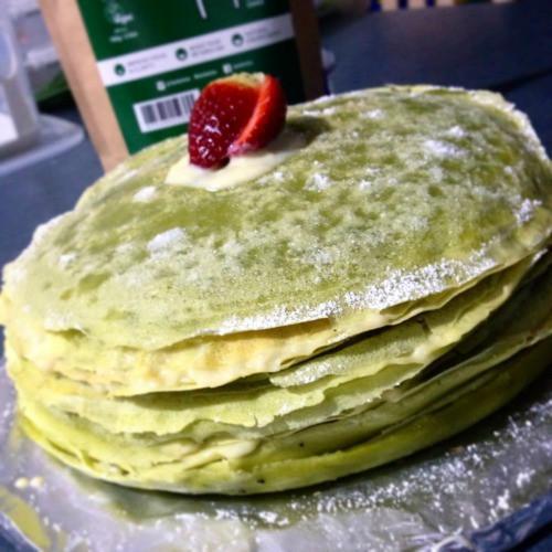Green Tea Matcha Crepe Cake