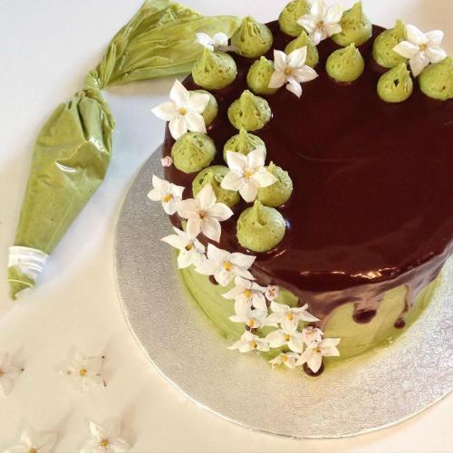 Homemade Matcha Choco Cake