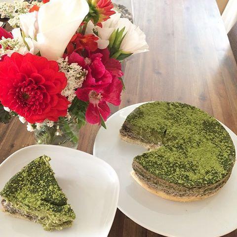 Matcha Green Tea Black Sesame Cheesecake