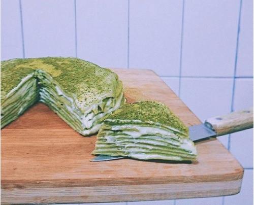 Matcha Mille Crepe Cake