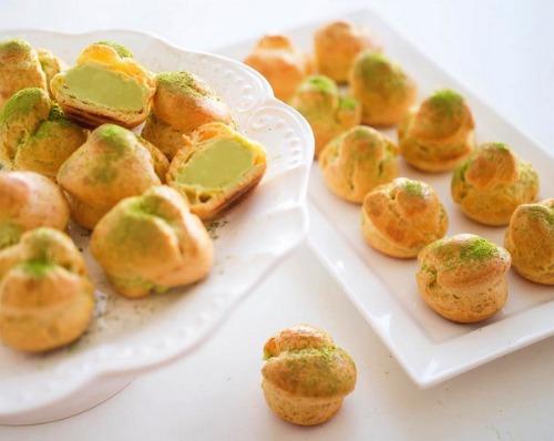 Matcha Green Tea + Rum Profiteroles