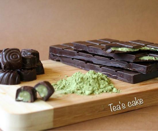 Dark Chocolate Filled Matcha Ganache